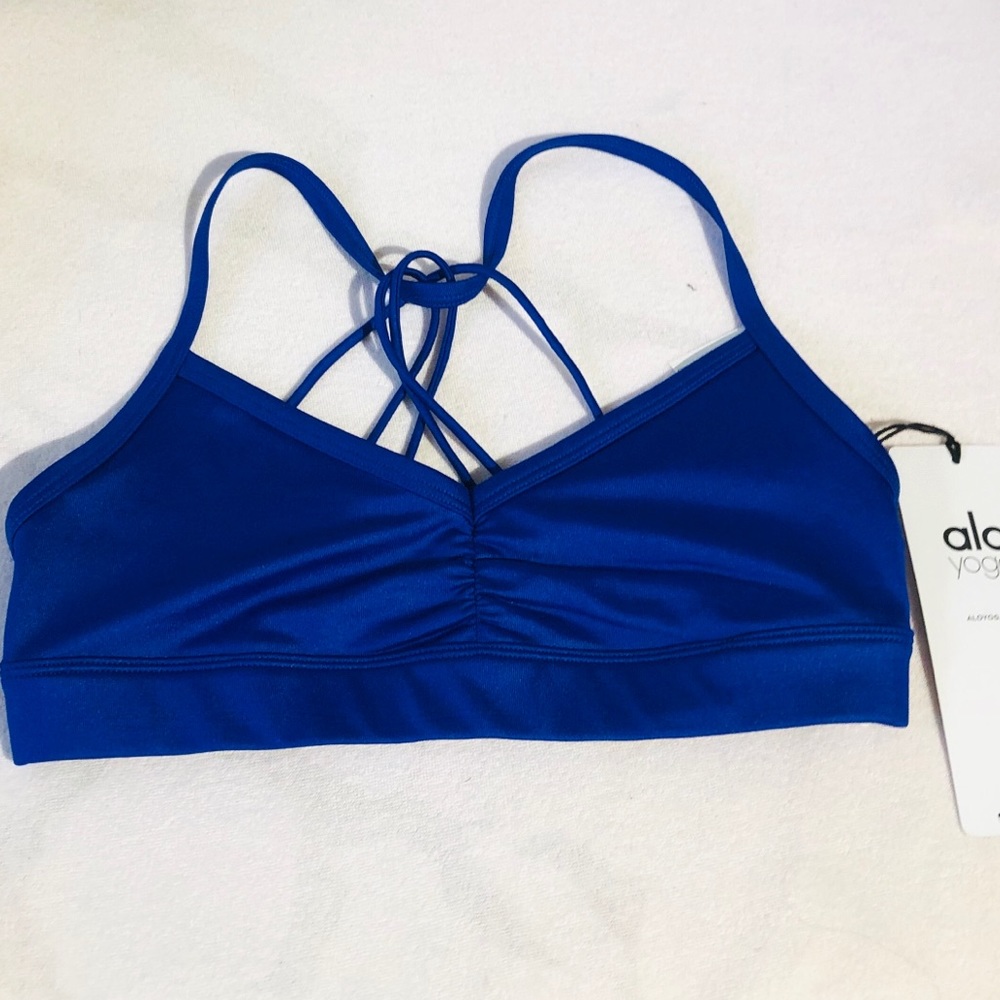 ALO YOGA**Sunny Strappy Bra**Sapphire Glossy**$60 - Picture 7 of 8